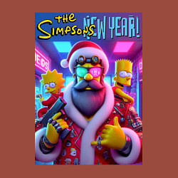 Свитшот хлопковый мужской Simpsons new year - ai art fantasy, цвет: кирпичный — фото 2