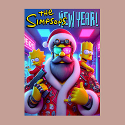 Свитшот хлопковый мужской Simpsons new year - ai art fantasy, цвет: пыльно-розовый — фото 2