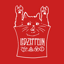 Свитшот хлопковый мужской Led Zeppelin - cat rock, цвет: красный — фото 2