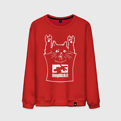 Свитшот хлопковый мужской Limp Bizkit - cat rock, цвет: красный