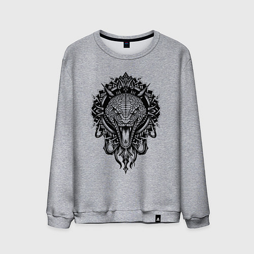 Мужской свитшот Графичная змея / Меланж – фото 1