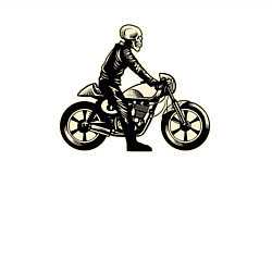 Свитшот хлопковый мужской Скелет мотоциклист, цвет: белый — фото 2