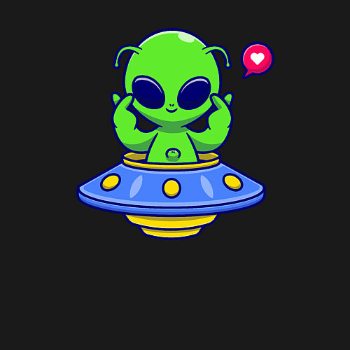 Мужской свитшот Love alien / Черный – фото 3