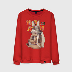 Свитшот хлопковый мужской Созданный в бездне - Наначи, цвет: красный