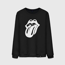 Свитшот хлопковый мужской Rolling Stones - white logo, цвет: черный