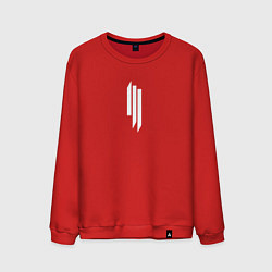 Свитшот хлопковый мужской Skrillex - logo, цвет: красный