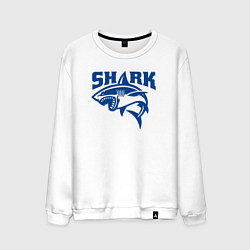Свитшот хлопковый мужской Акула атакует, цвет: белый