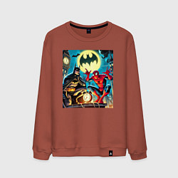 Мужской свитшот Batman with Spider-man - ai art fantasy