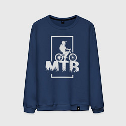 Свитшот хлопковый мужской Горный байк, цвет: тёмно-синий