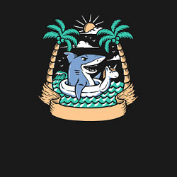 Свитшот хлопковый мужской Акула и лето, цвет: черный — фото 2