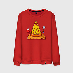 Свитшот хлопковый мужской Pizza yoga, цвет: красный