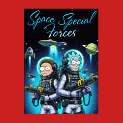 Свитшот хлопковый мужской Rick and Morty - space special forces, цвет: красный — фото 2