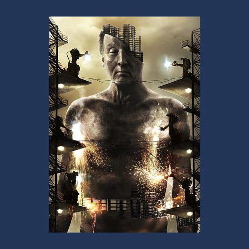 Мужской свитшот Пила Джон / Тёмно-синий – фото 3