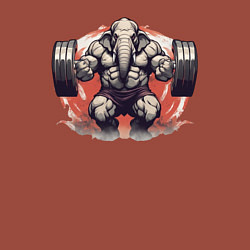 Свитшот хлопковый мужской Слон: пауэрлифтер, цвет: кирпичный — фото 2