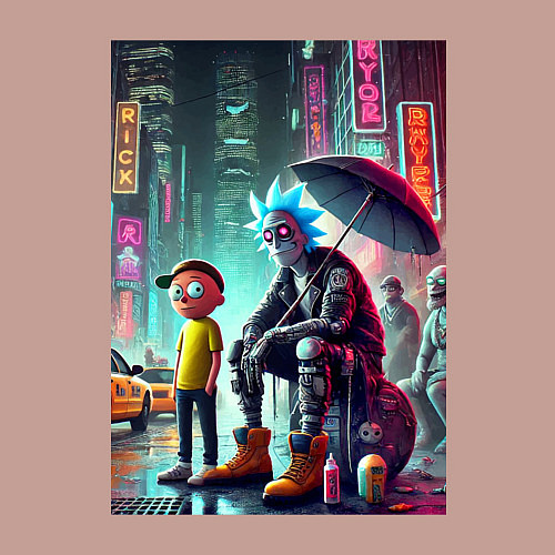 Мужской свитшот Rick and Morty are homeless people from New York / Пыльно-розовый – фото 3