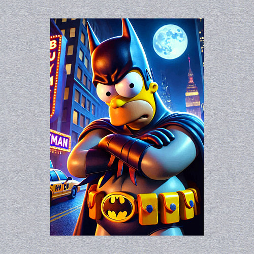 Мужской свитшот Batsimpson - ai art collaboration / Меланж – фото 3