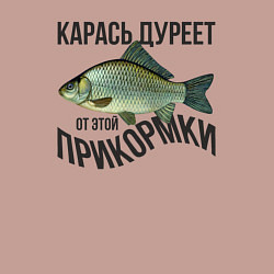 Свитшот хлопковый мужской Карась дуреет от этой прикормки, цвет: пыльно-розовый — фото 2