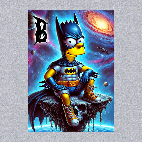 Мужской свитшот Batbart - ai art fantasy / Меланж – фото 3