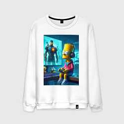 Мужской свитшот Bart Simpson is an avid gamer