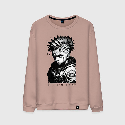 Мужской свитшот Чувак Барт Симпсон / Пыльно-розовый – фото 1