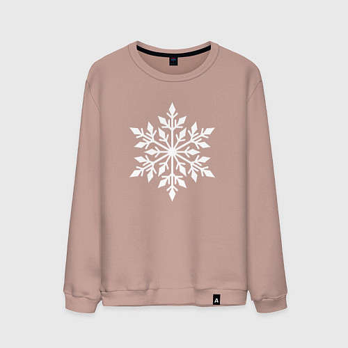 Мужской свитшот Снежинка колючая / Пыльно-розовый – фото 1