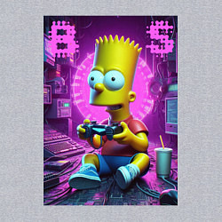 Свитшот хлопковый мужской Bart Simpson - cool gamer, цвет: меланж — фото 2