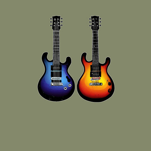 Мужской свитшот Яркие гитары / Авокадо – фото 3