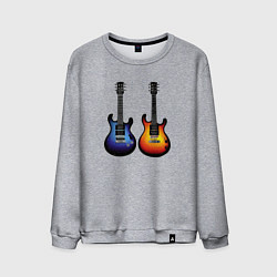 Свитшот хлопковый мужской Яркие гитары, цвет: меланж