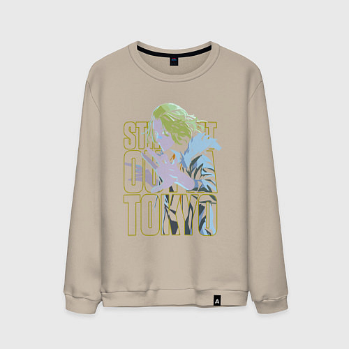 Мужской свитшот Токийские мстители Мандзиро Сано неон / Миндальный – фото 1
