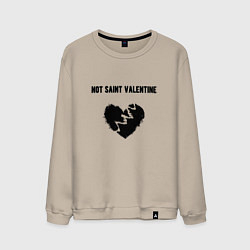 Свитшот хлопковый мужской Not saint valentine, цвет: миндальный