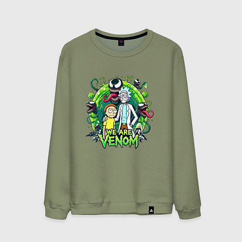 Мужской свитшот Rick and Morty - we are Venom portal / Авокадо – фото 1