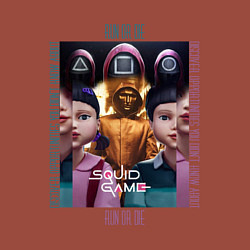 Свитшот хлопковый мужской Игра в кальмара на фоне кукол роботов, цвет: кирпичный — фото 2