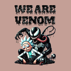 Свитшот хлопковый мужской Rick and slime - we are Venom, цвет: пыльно-розовый — фото 2