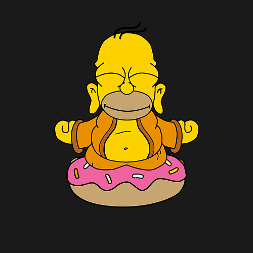 Мужской свитшот Homer yoga / Черный – фото 3
