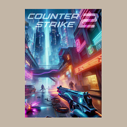 Свитшот хлопковый мужской Counter Strike 2 - metropolis, цвет: миндальный — фото 2