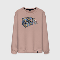 Свитшот хлопковый мужской Космический сундук, цвет: пыльно-розовый