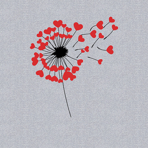 Мужской свитшот Одуванчик - сердечки / Меланж – фото 3
