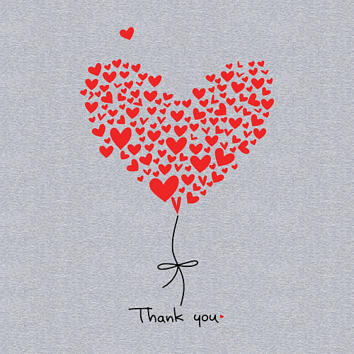 Мужской свитшот Thank you for your love / Меланж – фото 3