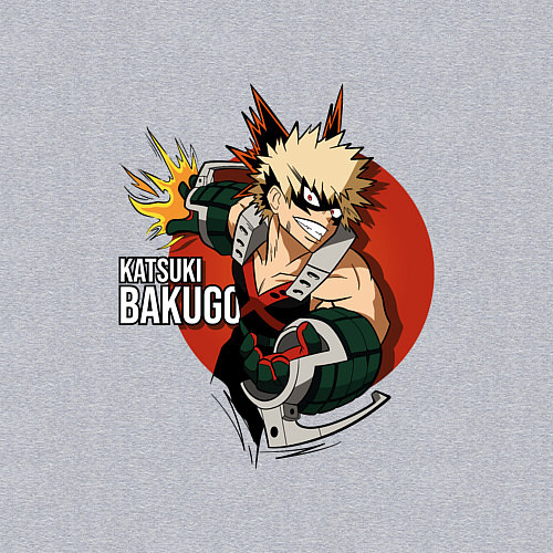Мужской свитшот Моя геройская академия Бакуго круг / Меланж – фото 3