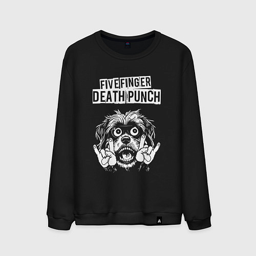 Мужской свитшот Five Finger Death Punch rock dog / Черный – фото 1