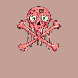 Свитшот хлопковый мужской Розовый черепок, цвет: пыльно-розовый — фото 2