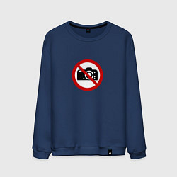 Свитшот хлопковый мужской Запрет фотосъёмки видеосъёмки, цвет: тёмно-синий
