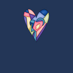 Свитшот хлопковый мужской Сердечко - мозаика и узоры, цвет: тёмно-синий — фото 2