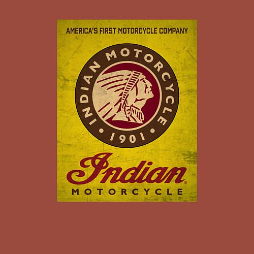 Мужской свитшот Indian motorcycle / Кирпичный – фото 3