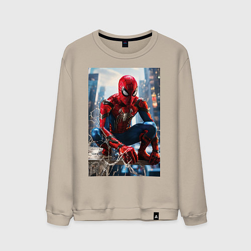 Мужской свитшот Человек-паук на страже справедливости / Миндальный – фото 1