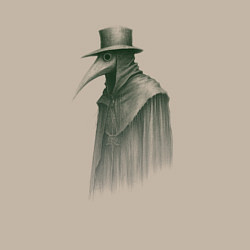 Свитшот хлопковый мужской Чумной доктор в зелёных тонах, цвет: миндальный — фото 2