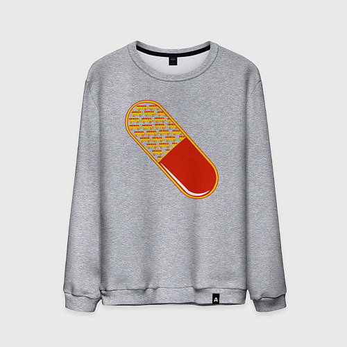 Мужской свитшот Таблетка / Меланж – фото 1
