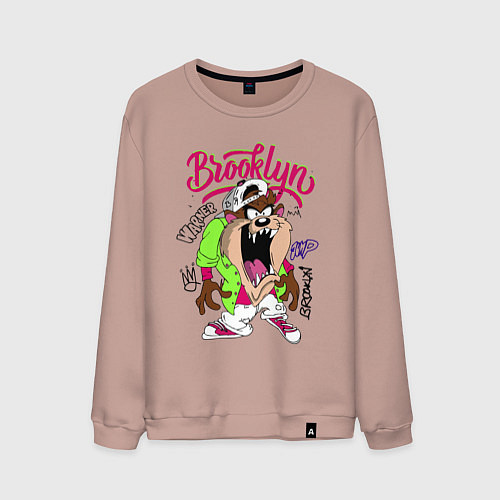 Мужской свитшот Тасманский дьявол - Taz / Пыльно-розовый – фото 1