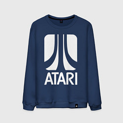 Свитшот хлопковый мужской Atari logo white, цвет: тёмно-синий