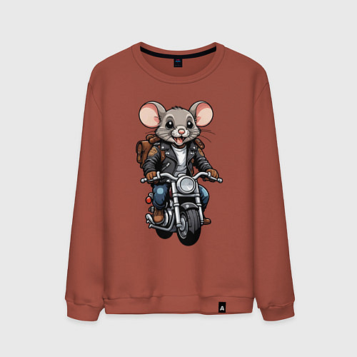 Мужской свитшот Biker mice / Кирпичный – фото 1